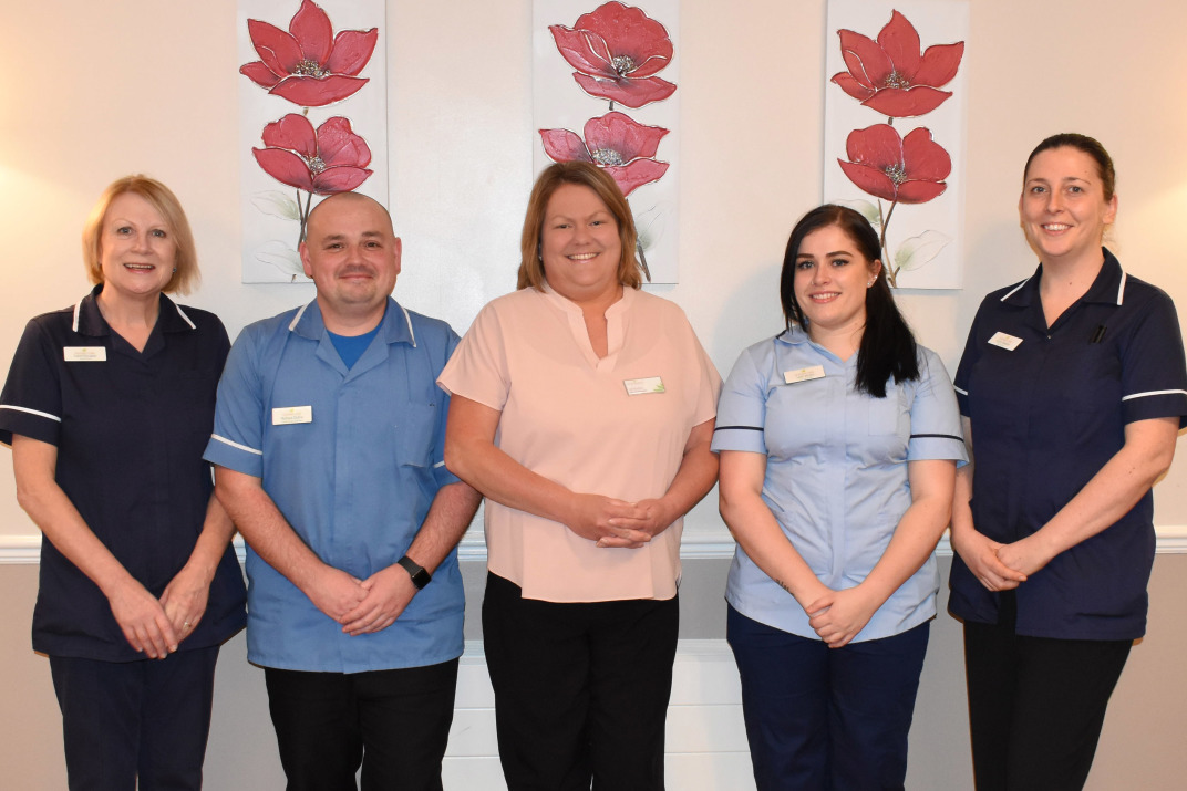 Picture L to R: Carol Douglas, Richard Duthie, Val Buchan, Leah McGill, Alison Keepax